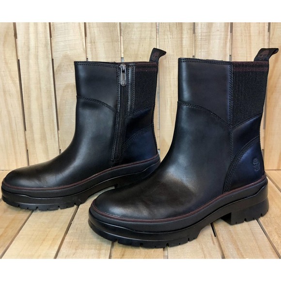 New Timberland Malynn Winter Leather Side-Zip Waterproof Boots Womens Size 8 - Picture 1 of 10